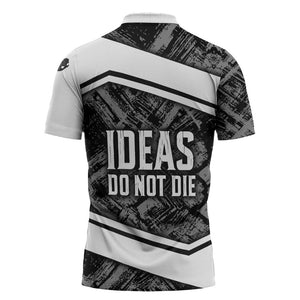 Steve Biko Zipper Polo Shirt with Monochrome Portrait, Ideas Do Not Die Quote - African Pride