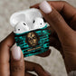 Chinua Achebe AirPods Case with Tribal Mask Design, Things Fall Apart Quote and Teal Abstract - African Pride