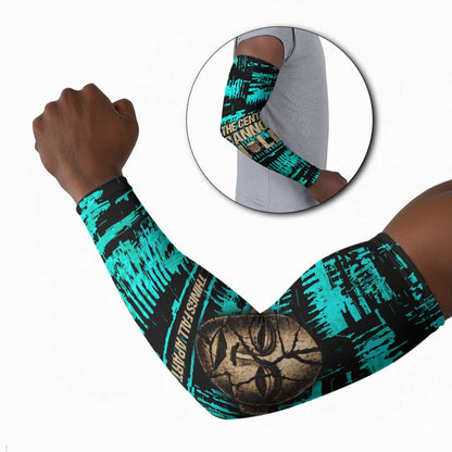 Chinua Achebe Arm Sleeves with Tribal Mask Design, Things Fall Apart Quote and Teal Abstract - African Pride