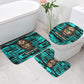 Chinua Achebe Bathroom Set with Tribal Mask Design, Things Fall Apart Quote and Teal Abstract - African Pride