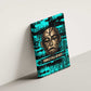 Chinua Achebe Canvas Wall Art with Tribal Mask Design, Things Fall Apart Quote and Teal Abstract - African Pride