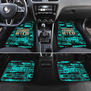 Chinua Achebe Car Mats with Tribal Mask Design, Things Fall Apart Quote and Teal Abstract - African Pride