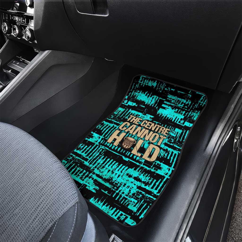 Chinua Achebe Car Mats with Tribal Mask Design, Things Fall Apart Quote and Teal Abstract - African Pride