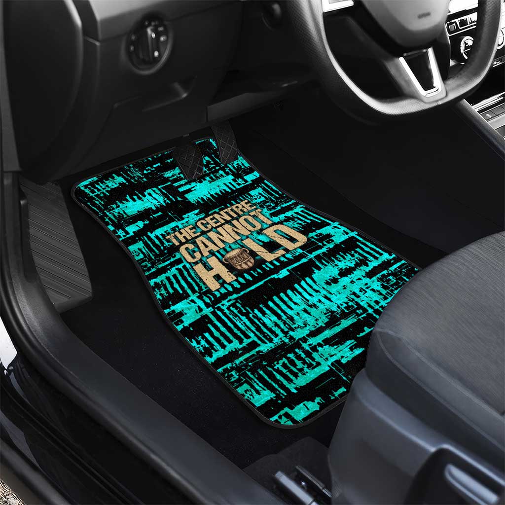 Chinua Achebe Car Mats with Tribal Mask Design, Things Fall Apart Quote and Teal Abstract - African Pride