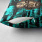Chinua Achebe Pillow Cover with Tribal Mask Design, Things Fall Apart Quote and Teal Abstract - African Pride