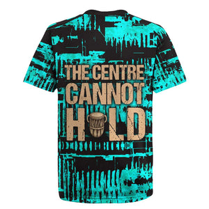 Chinua Achebe Rugby Jersey with Tribal Mask Design, Things Fall Apart Quote and Teal Abstract - African Pride
