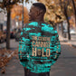 Chinua Achebe Sweatshirt with Tribal Mask Design, Things Fall Apart Quote and Teal Abstract - African Pride