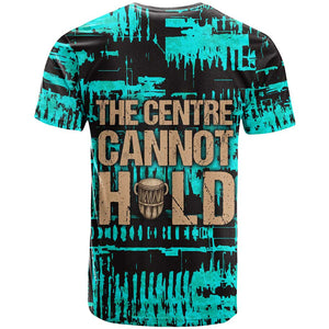 Chinua Achebe T shirt with Tribal Mask Design, Things Fall Apart Quote and Teal Abstract - African Pride