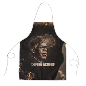 Chinua Achebe Apron with Sepia Portrait, Lion Historians Quote and Vintage African Map - African Pride