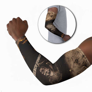 Chinua Achebe Arm Sleeves with Sepia Portrait, Lion Historians Quote and Vintage African Map - African Pride