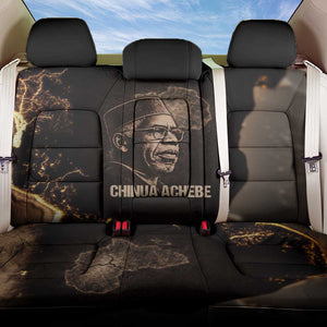Chinua Achebe Back Car Seat Cover with Sepia Portrait, Lion Historians Quote and Vintage African Map - African Pride