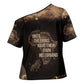 Chinua Achebe Cross Shoulder Shirt with Sepia Portrait, Lion Historians Quote and Vintage African Map - African Pride