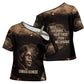 Chinua Achebe Cross Shoulder Shirt with Sepia Portrait, Lion Historians Quote and Vintage African Map - African Pride