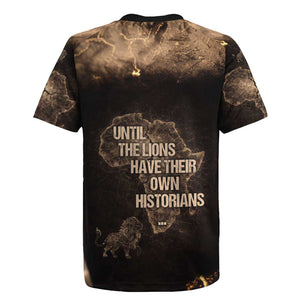 Chinua Achebe Rugby Jersey with Sepia Portrait, Lion Historians Quote and Vintage African Map - African Pride