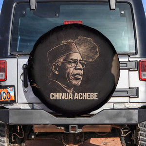 Chinua Achebe Spare Tire Cover with Sepia Portrait, Lion Historians Quote and Vintage African Map - African Pride