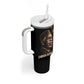 Chinua Achebe Tumbler With Handle with Sepia Portrait, Lion Historians Quote and Vintage African Map - African Pride