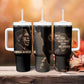 Chinua Achebe Tumbler With Handle with Sepia Portrait, Lion Historians Quote and Vintage African Map - African Pride