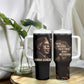 Chinua Achebe Tumbler With Handle with Sepia Portrait, Lion Historians Quote and Vintage African Map - African Pride