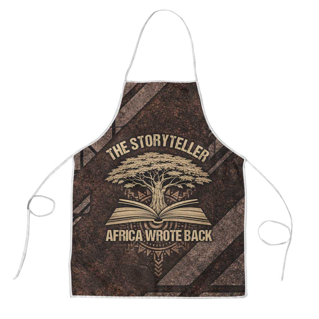 Chinua Achebe Apron with Tribal Symbol Design, The Storyteller Quote and Africa Wrote Back - African Pride