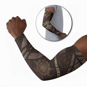 Chinua Achebe Arm Sleeves with Tribal Symbol Design, The Storyteller Quote and Africa Wrote Back - African Pride