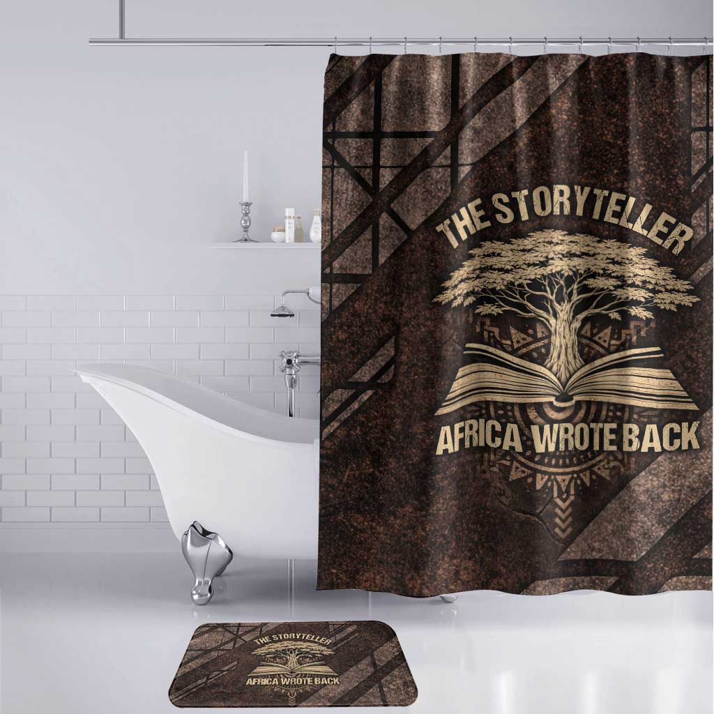 Chinua Achebe Bathroom Set with Tribal Symbol Design, The Storyteller Quote and Africa Wrote Back - African Pride
