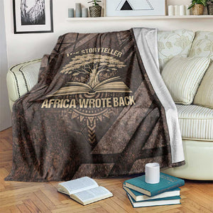 Chinua Achebe Blanket with Tribal Symbol Design, The Storyteller Quote and Africa Wrote Back - African Pride