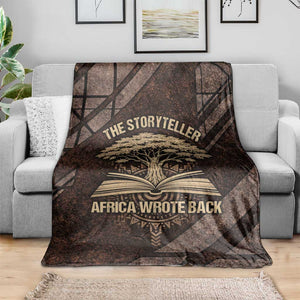 Chinua Achebe Blanket with Tribal Symbol Design, The Storyteller Quote and Africa Wrote Back - African Pride