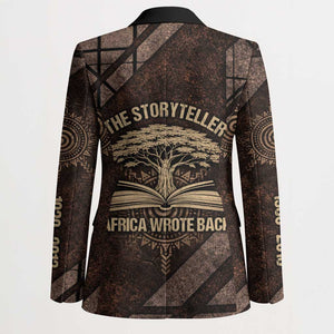 Chinua Achebe Blazer with Tribal Symbol Design, The Storyteller Quote and Africa Wrote Back - African Pride