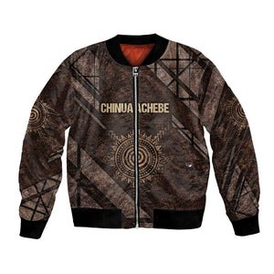 Chinua Achebe Bomber Jacket with Tribal Symbol Design, The Storyteller Quote and Africa Wrote Back - African Pride