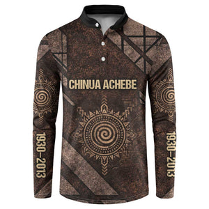 Chinua Achebe Button Sweatshirt with Tribal Symbol Design, The Storyteller Quote and Africa Wrote Back