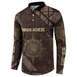 Chinua Achebe Button Sweatshirt with Tribal Symbol Design, The Storyteller Quote and Africa Wrote Back