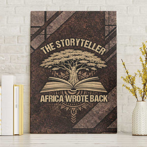Chinua Achebe Canvas Wall Art with Tribal Symbol Design, The Storyteller Quote and Africa Wrote Back - African Pride