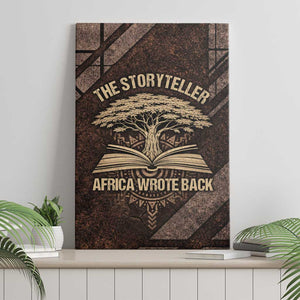 Chinua Achebe Canvas Wall Art with Tribal Symbol Design, The Storyteller Quote and Africa Wrote Back - African Pride