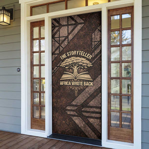 Chinua Achebe Door Cover with Tribal Symbol Design, The Storyteller Quote and Africa Wrote Back - African Pride