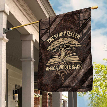 Chinua Achebe Garden Flag with Tribal Symbol Design, The Storyteller Quote and Africa Wrote Back - African Pride