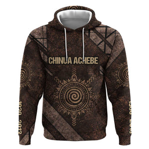 Chinua Achebe Hoodie with Tribal Symbol Design, The Storyteller Quote and Africa Wrote Back - African Pride