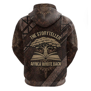 Chinua Achebe Hoodie with Tribal Symbol Design, The Storyteller Quote and Africa Wrote Back - African Pride