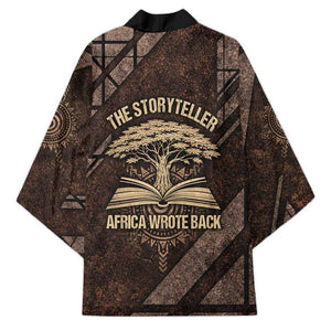 Chinua Achebe Kimono with Tribal Symbol Design, The Storyteller Quote and Africa Wrote Back - African Pride