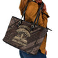 Chinua Achebe Leather Tote Bag with Tribal Symbol Design, The Storyteller Quote and Africa Wrote Back - African Pride
