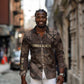 Chinua Achebe Long Sleeve Button Shirt with Tribal Symbol Design, The Storyteller Quote and Africa Wrote Back - African Pride