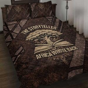 Chinua Achebe Quilt Bed Set with Tribal Symbol Design, The Storyteller Quote and Africa Wrote Back - African Pride