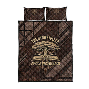 Chinua Achebe Quilt Bed Set with Tribal Symbol Design, The Storyteller Quote and Africa Wrote Back - African Pride