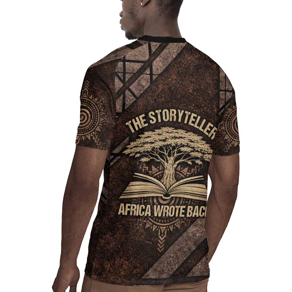 Chinua Achebe Rugby Jersey with Tribal Symbol Design, The Storyteller Quote and Africa Wrote Back - African Pride