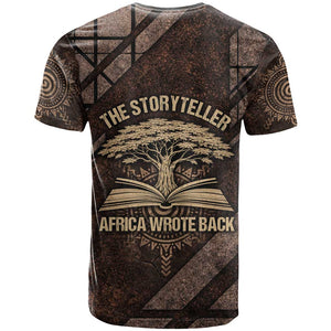 Chinua Achebe T shirt with Tribal Symbol Design, The Storyteller Quote and Africa Wrote Back - African Pride
