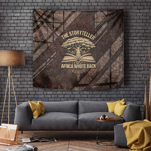 Chinua Achebe Tapestry with Tribal Symbol Design, The Storyteller Quote and Africa Wrote Back - African Pride