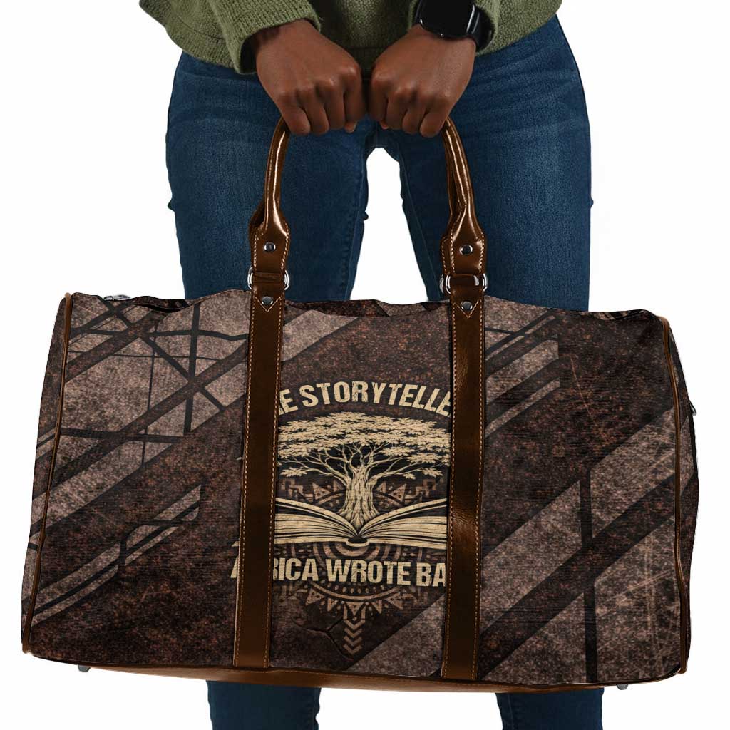 Chinua Achebe Travel Bag with Tribal Symbol Design, The Storyteller Quote and Africa Wrote Back - African Pride