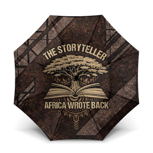 Chinua Achebe Umbrella with Tribal Symbol Design, The Storyteller Quote and Africa Wrote Back - African Pride