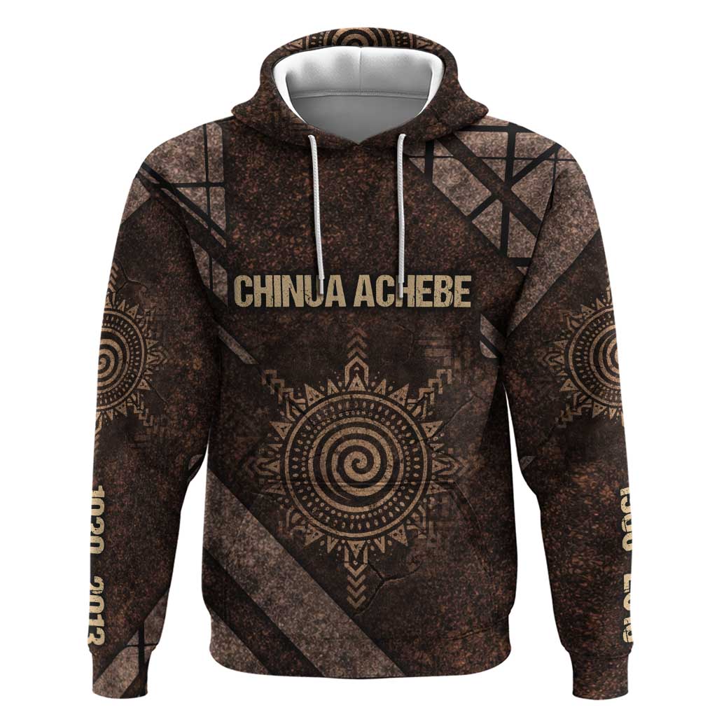 Chinua Achebe Zip Hoodie with Tribal Symbol Design, The Storyteller Quote and Africa Wrote Back - African Pride