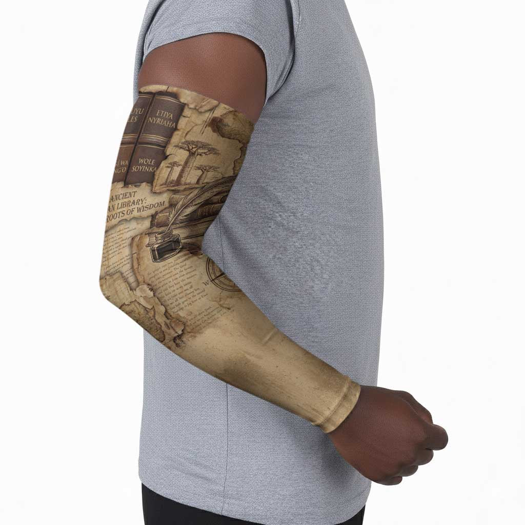 Ngugi wa Thiong O Arm Sleeves Vintage Map Ancient African Library - Decolonising the Mind - African Pride