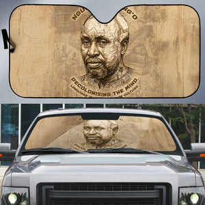 Ngugi wa Thiong O Auto Sun Shade Vintage Map Ancient African Library - Decolonising the Mind - African Pride
